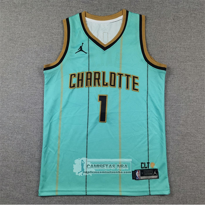 Camiseta Nino Charlotte Hornets Lonzo Ball NO 1 Ciudad 2024-25 Verde
